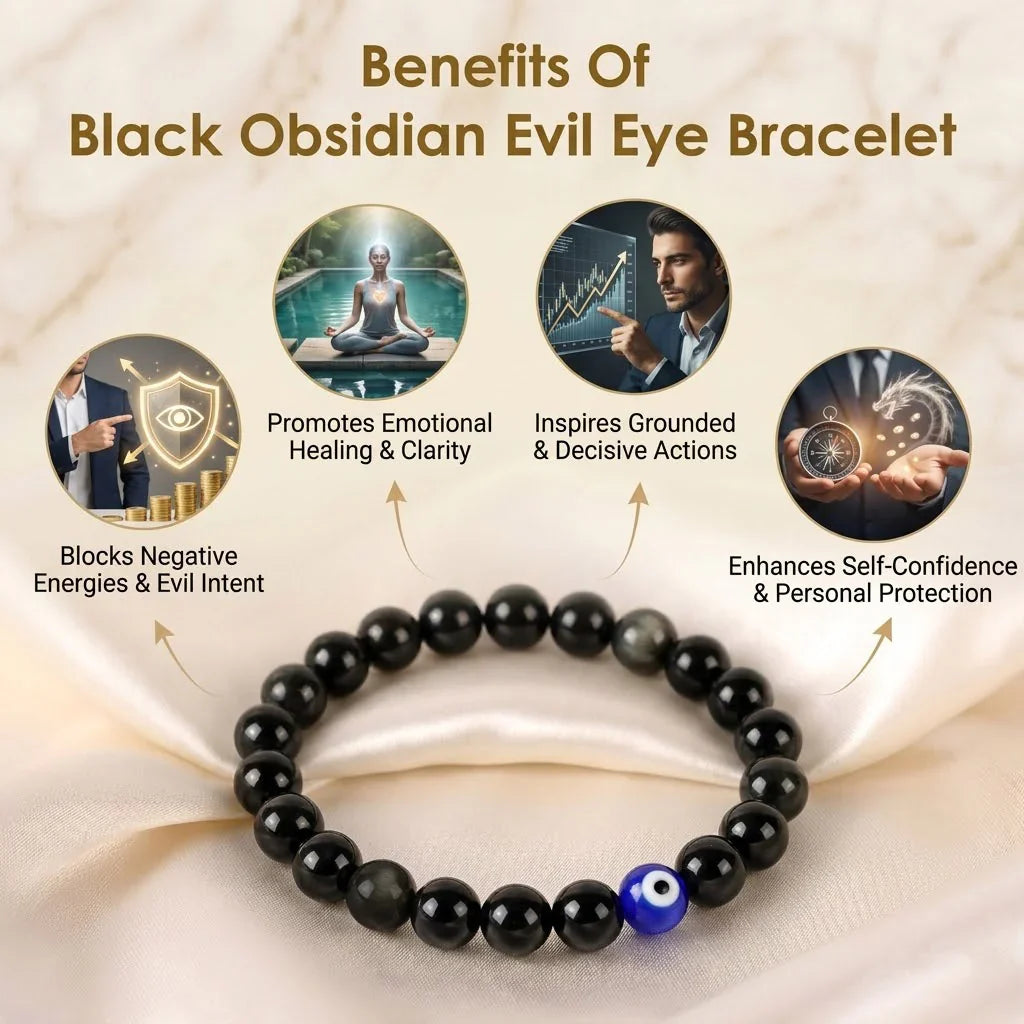 Black Obsidian Evil Eye Protection Bracelet