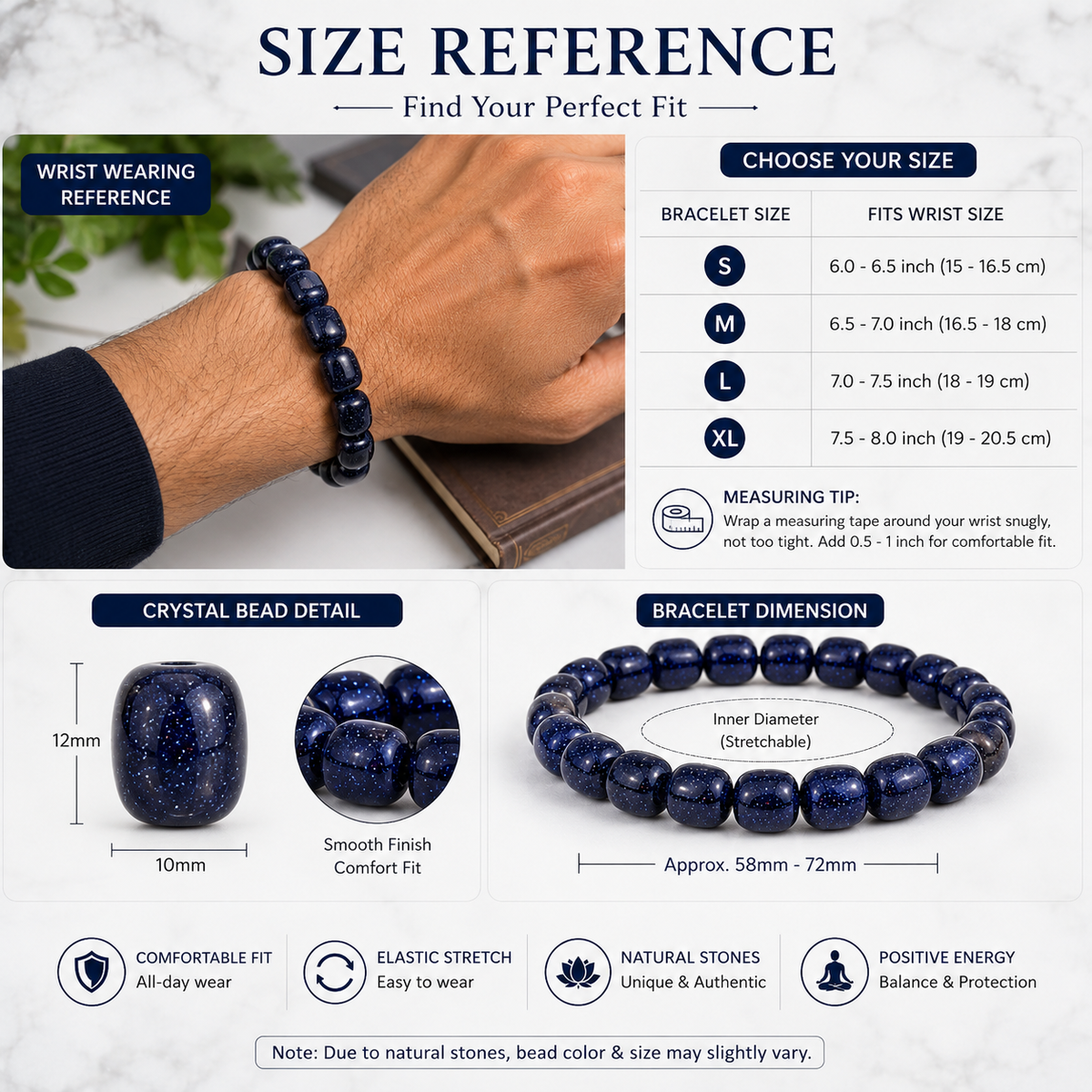 Blue Jade Tumbled Shani Bracelet
