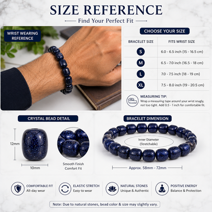Blue Jade Tumbled Shani Bracelet
