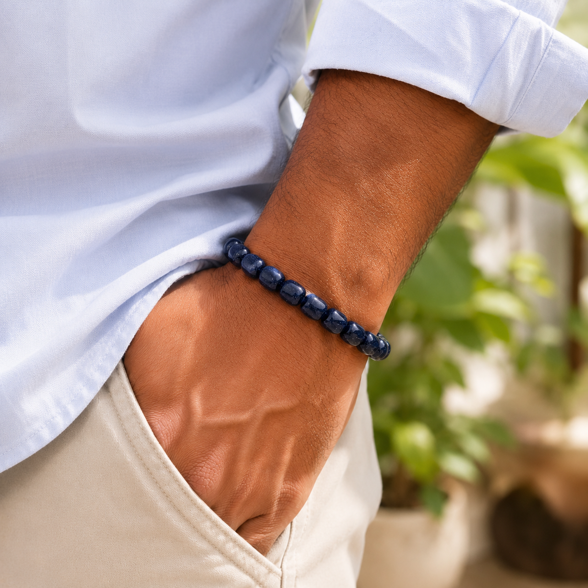 Blue Jade Tumbled Shani Bracelet