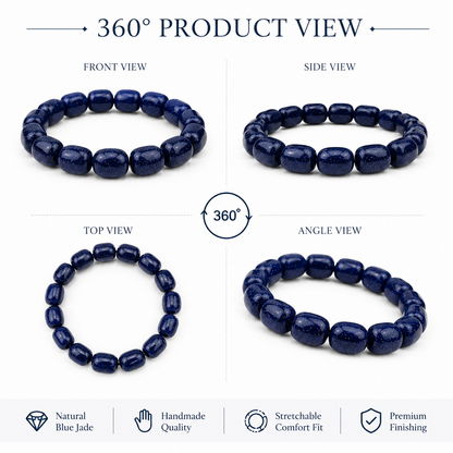 Blue Jade Tumbled Shani Bracelet