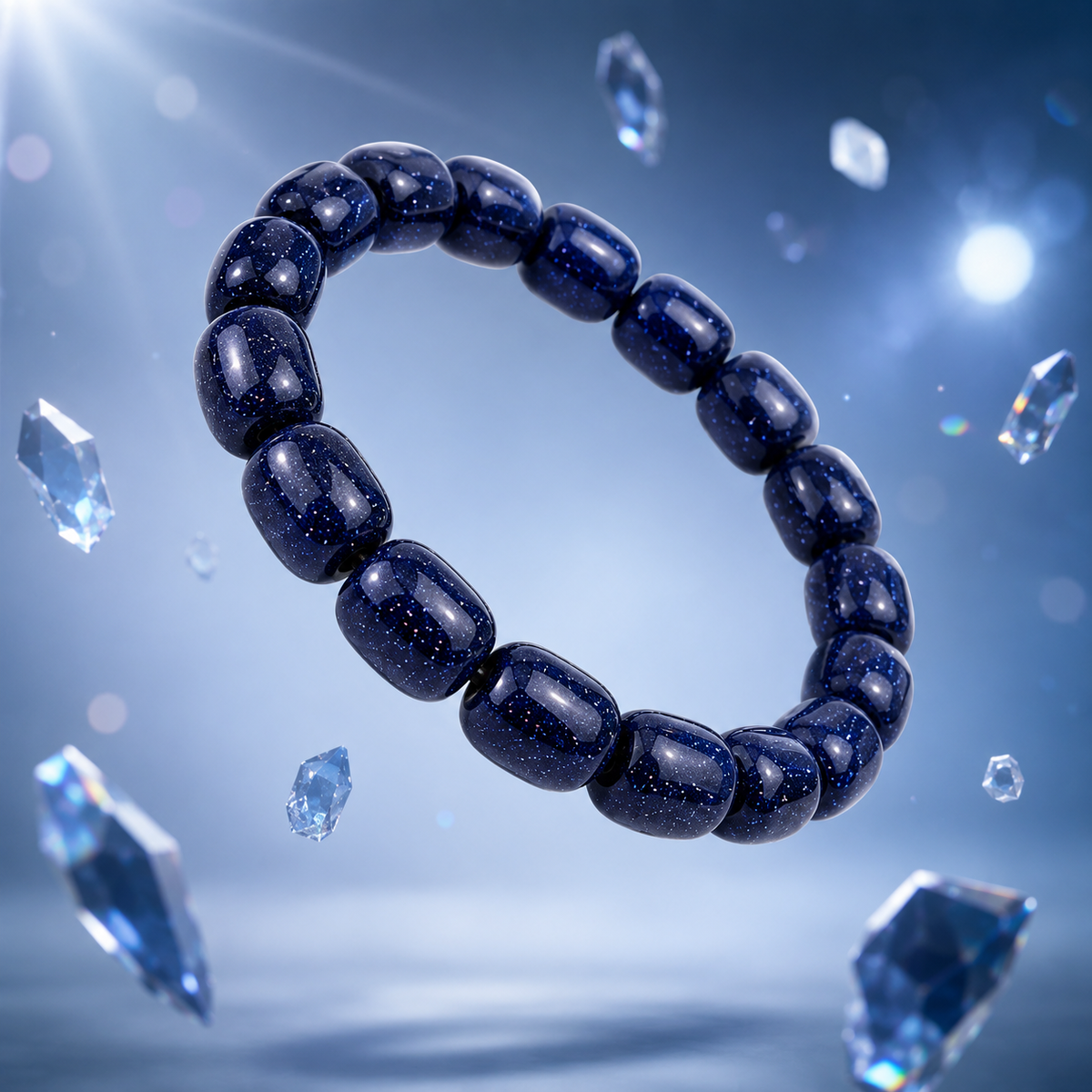 Blue Jade Tumbled Shani Bracelet