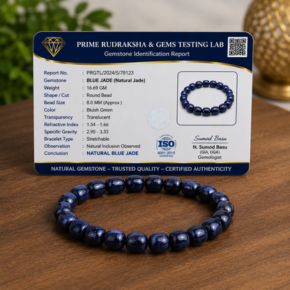 Blue Jade Tumbled Shani Bracelet