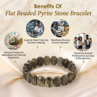 Astro Vedic Flat Beaded Pyrite Stone Bracelet