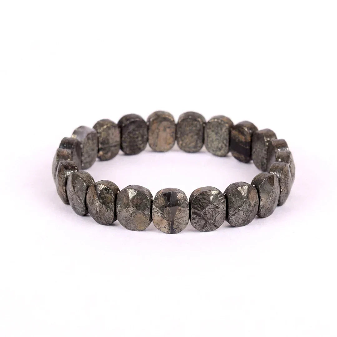 Astro Vedic Flat Beaded Pyrite Stone Bracelet