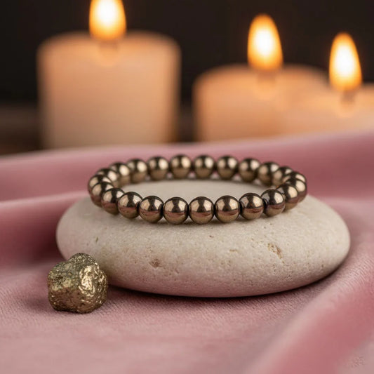 Astro Vedic Golden Pyrite Beaded Bracelet