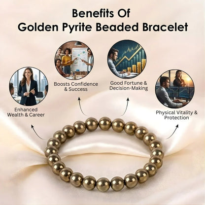 Astro Vedic Golden Pyrite Beaded Bracelet