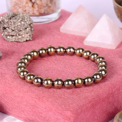 Astro Vedic Golden Pyrite Beaded Bracelet