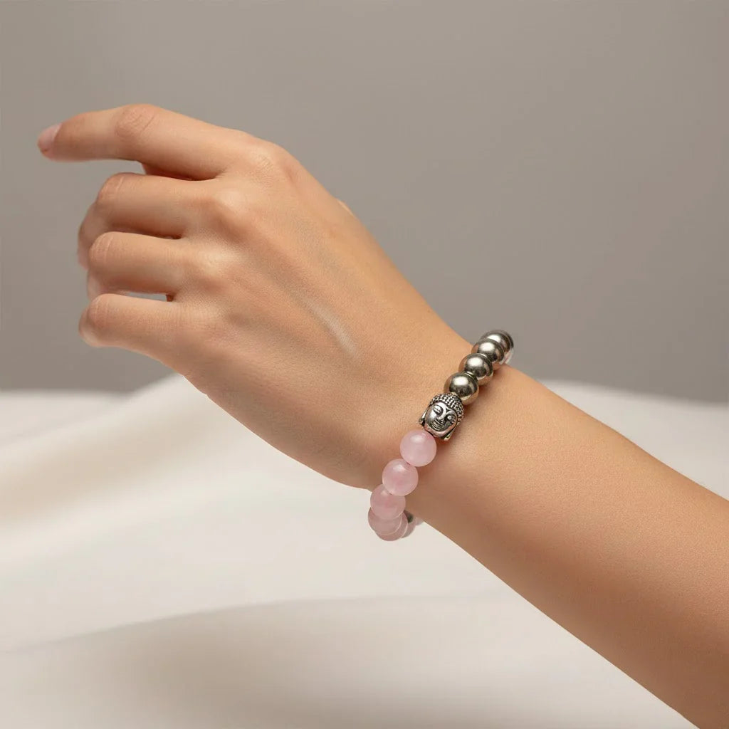 Astro Vedic Rose Quartz & Golden Pyrite Bracelet
